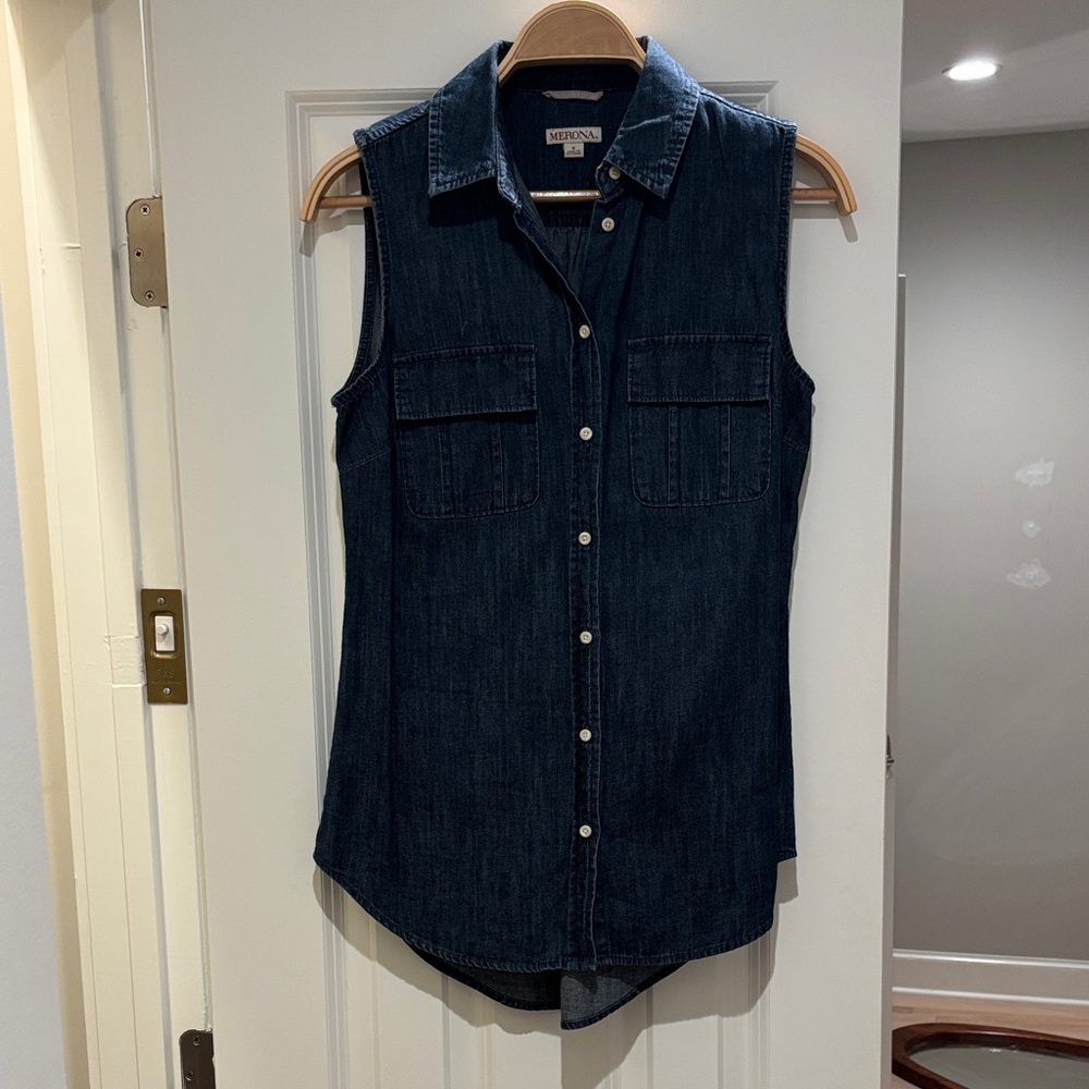 Merona Dark Blue Denim Tank Top